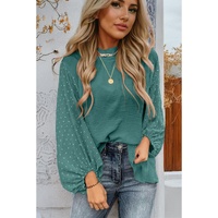 Skobeloff Swiss Dot Balloon Sleeve Loose Blouse - L thumbnail