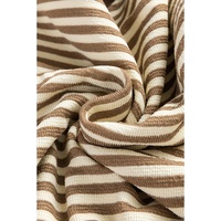Brown Stripe Loose Drop Shoulder Long Sleeve Top - 2XL thumbnail