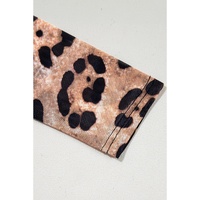 Brown Leopard Round Neck Long Sleeve Slim Top - L thumbnail