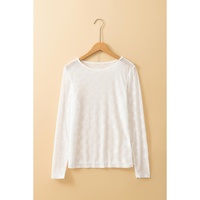White Mesh Bow Pattern Long Sleeve Top - XL thumbnail