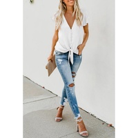 Azura Exchange Button Down Tie Top - L thumbnail