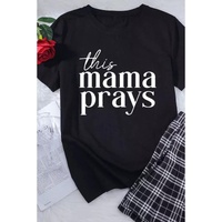 Azura Exchange Mama Prays Letters Print Plain Tee - L thumbnail