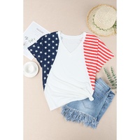 Azura Exchange Stars and Stripes V Neck Tee - S thumbnail