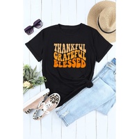 Azura Exchange Thankful Grateful Blessed Graphic Tee - S thumbnail