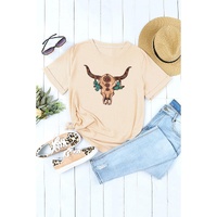 Azura Exchange Western Steer Skull Graphic Print T-Shirt - XL thumbnail