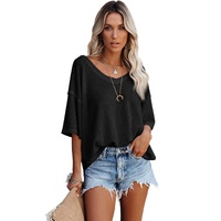Azura Exchange Waffle Knit Loose Top - M thumbnail