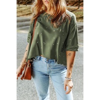 Azura Exchange Bleached Distressed Asymmetric Hem Top - M thumbnail