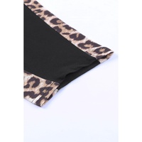 Azura Exchange Leopard Splicing Short Sleeve T-Shirt - S thumbnail