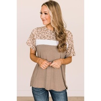 Azura Exchange Leopard Color Block T-Shirt - L thumbnail