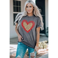 Azura Exchange Leopard Heart Graphic T-shirt - M thumbnail