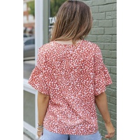 Azura Exchange Leopard Ruffle Sleeve T-Shirt - L thumbnail