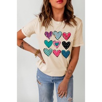 Azura Exchange Valentines Multi Pattern Heart Print T-Shirt - M thumbnail