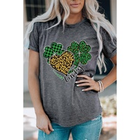 Azura Exchange Leopard Plaid Heart Clover Graphic Print T-Shirt - 2XL thumbnail