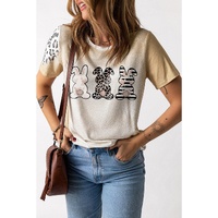 Azura Exchange Easter Bunny Leopard Bleached Print Graphic Tee - S thumbnail