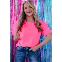 Azura Exchange Ruffled Tulle Sleeve Top - M thumbnail