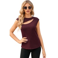 Azura Exchange Cutout Cap Sleeve T Shirt - L thumbnail