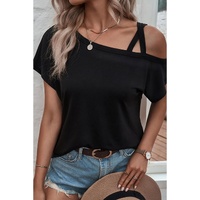 Azura Exchange Criss Cross One Shoulder T Shirt - S thumbnail