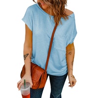 Azura Exchange Pocketed Knit Tee with Side Slits - S thumbnail