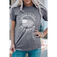 Gray United States Of America Flag Graphic Print T Shirt - M thumbnail