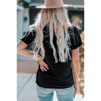 Black American Flag Guitar Print Crew Neck Tee - 2XL thumbnail