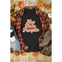 Black Hey There Pumpkin Leopard Graphic Tee - XL thumbnail