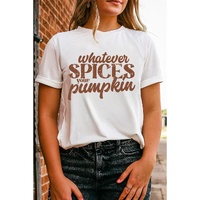 White Whatever Spices Your Pumpkin Graphic Tee - M thumbnail