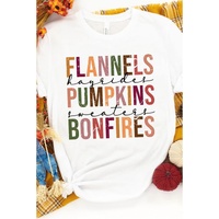 White FLANNELS PUMPKINS BONFIRES Crewneck Graphic Tee - XL thumbnail