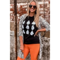 Black Halloween Ghost Graphic Tee - L thumbnail