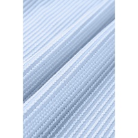 Light Blue Rib Textured Colorblock T Shirt - L thumbnail