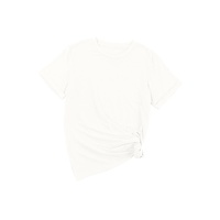 White Casual Plain Crew Neck Tee - 2XL thumbnail