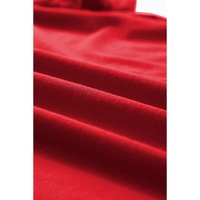 Red Casual Plain Crew Neck Tee - 2XL thumbnail