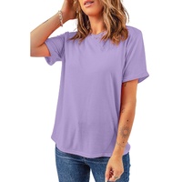 Wisteria Casual Plain Crew Neck Tee - 2XL thumbnail