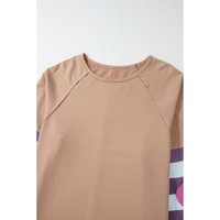 Dune Flower Patchwork Raglan Sleeve Exposed Seam Oversized Top - 2XL thumbnail
