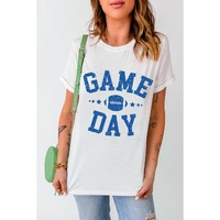 White GAME DAY Rugby Football Graphic Crewneck T Shirt - 2XL thumbnail