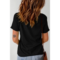 Black Thankful Grateful Blessed Leopard Print Crewneck T Shirt - XL thumbnail