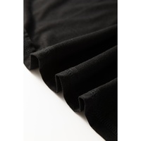 Black Faux Two Piece Floral Long Sleeve Patchwork Tee - L thumbnail