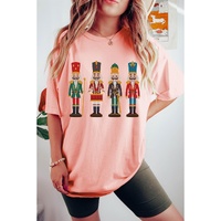 Pink Cute Nutcracker Graphic Crewneck Christmas T Shirt - L thumbnail
