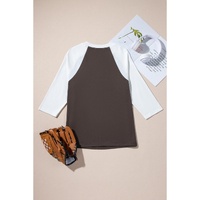 Brown Western Yeehaw Graphic Vintage Raglan Long Sleeve Top - L thumbnail