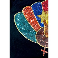 Black Glitter Turkey Heat Transfer Printing Thanksgiving T Shirt - L thumbnail