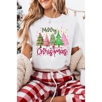 White Merry Christmas Holiday Vibe Graphic Crewneck T Shirt - 2XL thumbnail