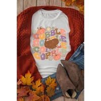 White Thanksgiving GOBBLE Turkey Graphic Tee - XL thumbnail