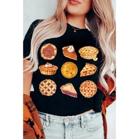 Black Thanksgiving Pumpkin Pies Dessert Graphic Tee - 3XL thumbnail