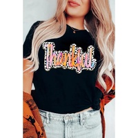White Thankful Cow Print Crew Neck T Shirt - 2XL thumbnail