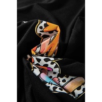 Black Thankful Cow Print Crew Neck T Shirt - 2XL thumbnail