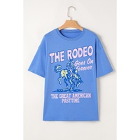 Sky Blue Rodeo Forever Western Graphic Tee - L thumbnail