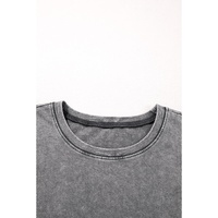 Philippine Gray Mineral Wash Half Sleeve Boyfriend Vintage T Shirt - L thumbnail