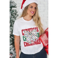 White Christmas Bowknot Graphic Tee - 2XL thumbnail