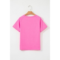 Bonbon Striped Patch Front Casual Tee - 2XL thumbnail