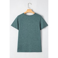 Mist Green Crisscross V Neck Butterfly Sleeve T Shirt - L thumbnail