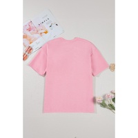 Pink Bow Applique Half Sleeve T-shirt - M thumbnail